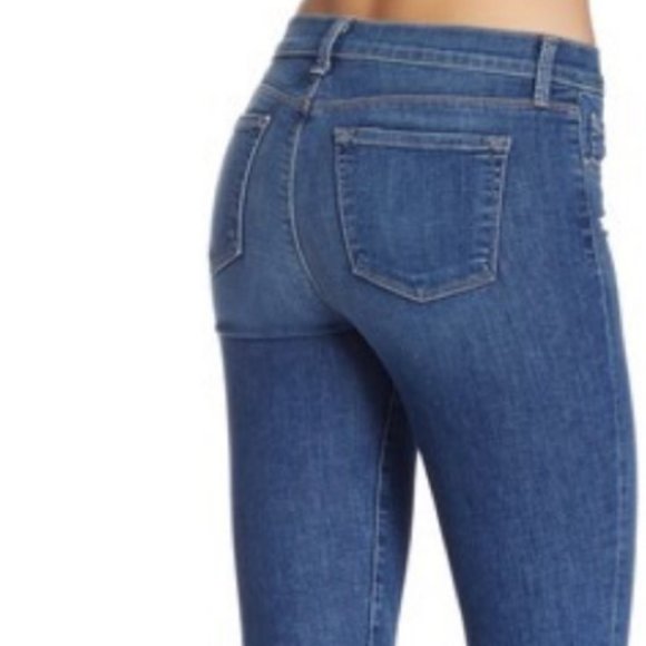 J Brand Mid Rise Rail Skinny Straight Leg Jeans Connected Indigo Denim - Picture 4 of 15